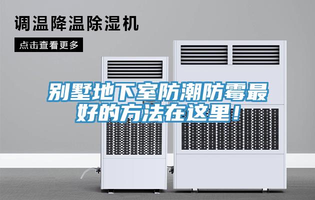 别墅地下室防潮防霉最好的方法在这里！